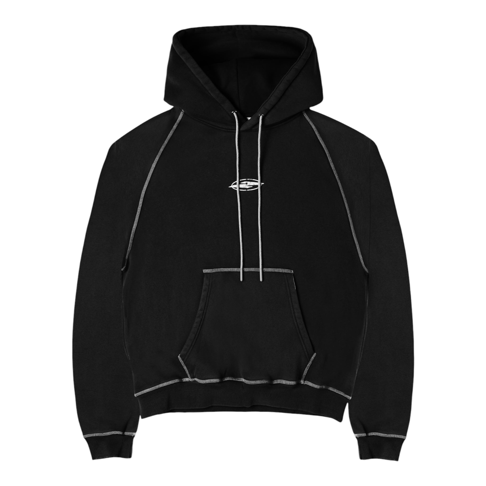 BLACK STITCH HOODIE