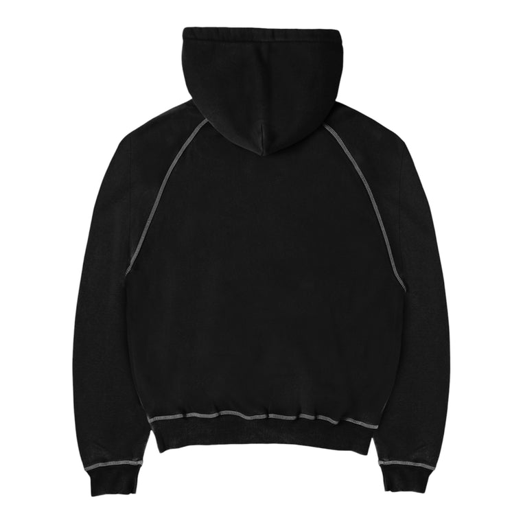 BLACK STITCH HOODIE